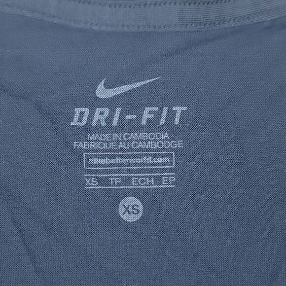 NIKE Dri-Fit‎ Tank Top Women's XS Navy Side Tie Asymmetrical - Picture 4 of 6